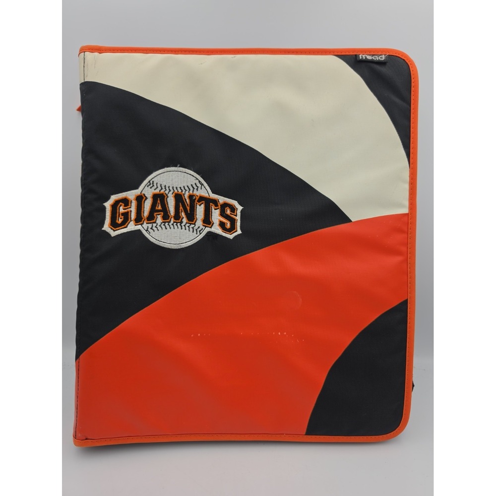 Vintage SF Giants Mead Zipper Full Size School Binder MLB Licensed Black Orange